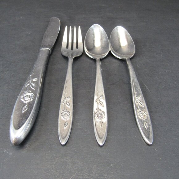 Oneida Community Stainless Flatware My Rose Replacement 1 Knife 1 Fork 2 Spoon - Picture 3 of 7